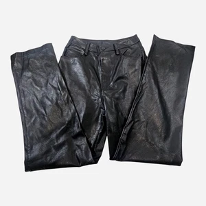 Pantalones Pacsun Talla S Imitación Cuero Tiro Alto Pierna Recta Para Mujer Negro Tobillo - Imagen 1 de 12