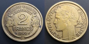 Coin France - 1940 - 2 francs Morlon Cupro (N2328) - Picture 1 of 3