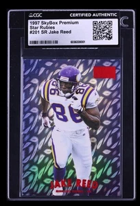 1997 Skybox Premium Jake Reed Star Rubies #201SR /50 CGC - Picture 1 of 2