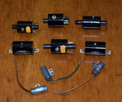 Vintage lot 6 Spark Coil 3 Condenser ignition model engine Aero Wilco airplane - Image 1 of 4