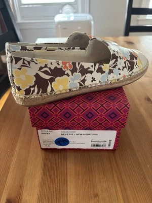 Tory Burch Reverie Espadrille 女式 7.5 码白色花卉印花 — 第 1/4 张图片