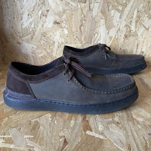 Clarks Courtlite Wally Brown Leather Suede Shoes Wallabee- Mens UK 11 G - Picture 1 of 12