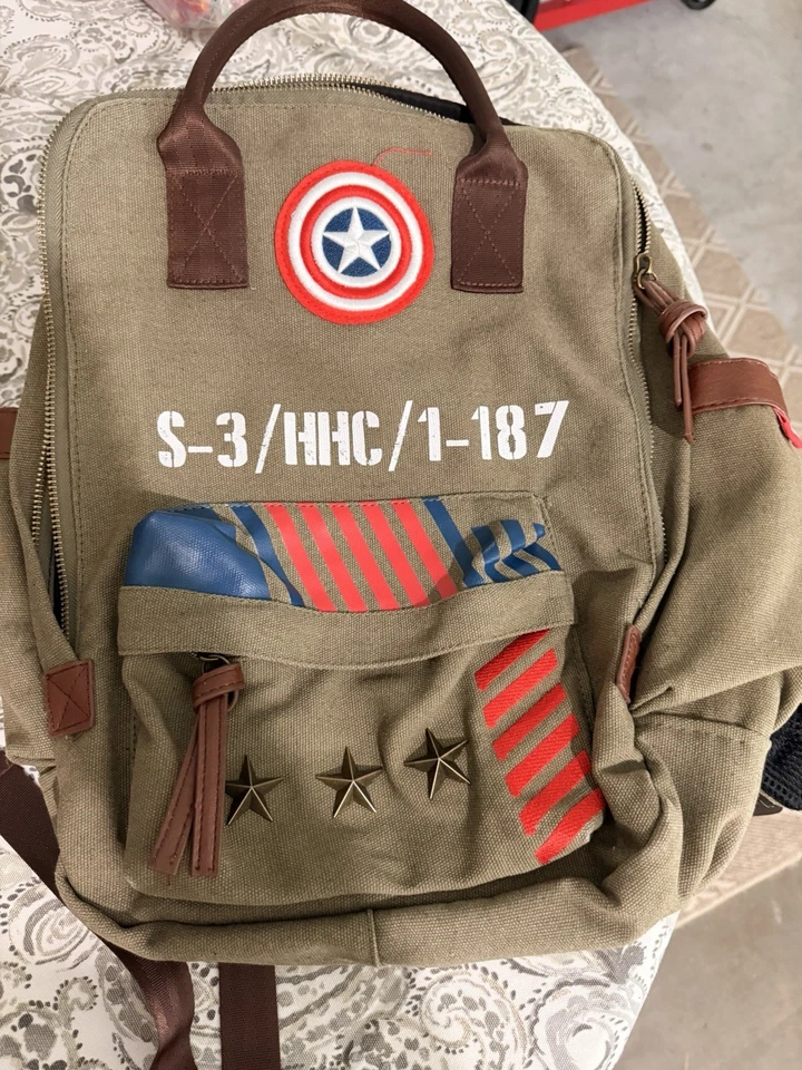 Captain America Marvel vintage Military Bookbag - Image 1 of 4