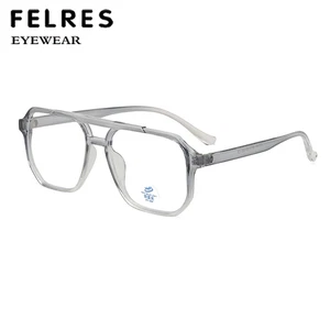 Women Square Transparent Blue Eyeglasses Blue Light Blocking Retro Glasses Frame - Picture 1 of 5