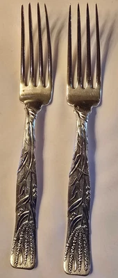 EXTREMAMENTE RARO 4 garfos de jantar Tiffany Vine, padrão trigo (12 disponíveis) - Imagem 1 de 4