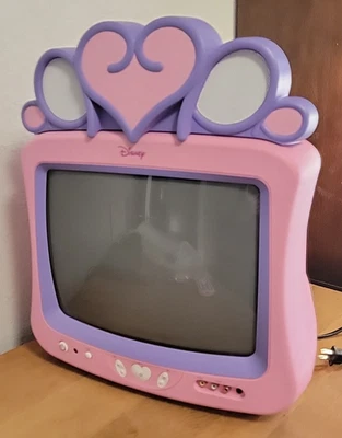 Rare! Vintage Disney Princess Pink 13” CRT Retro TV Tested W/ Remote DT1350-P - Image 1 of 4