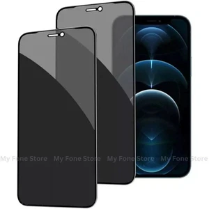 2 Pack Privacy Tempered Glass Screen Protector For iPhone 16 15 14 13 12 Max - Picture 1 of 13