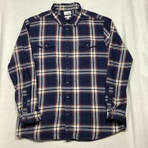 Franela Sonoma Modern Fit manga larga abotonada para hombre XL azul rojo a cuadros - Imagen 1 de 10