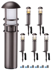 6 Pack 5CCT LED Pathway Landscape Lights, Low Voltage, IP65, Aluminum - Picture 1 of 8