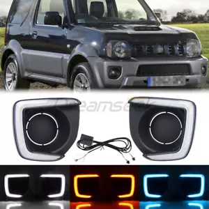 LED DRL For Suzuki Jimny 2012-2018 Daytime Running Light Fog Lamp w/ Turn Signal - Picture 1 of 12