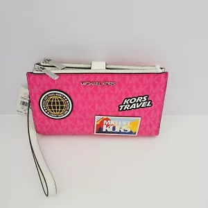 Michael Kors Jet Set Agencia de Viajes Grande Doble Cremallera Muñequera Bolso sin asas Fruta del Dragón - Imagen 1 de 7