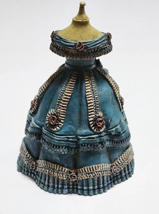 Vintage Forma abito blu vittoriano ~ Lady Jayne Ltd ~ 4,5" scatola portabevande alta resina - Foto 1 di 12