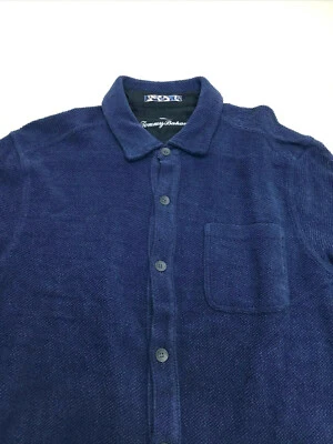 Tommy Bahama Hombre Botón Frontal Chaqueta Camisa Cárdigan Azul M Foto 1 de 2