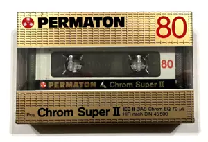 PERMATON CS II 80 Audio Cassette Cinta en Blanco Sellado Hecho en Alemania Tipo II - Imagen 1 de 2
