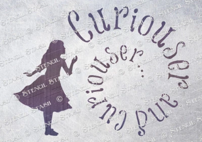 STENCIL STASH Alice Curious STENCIL 4 sizes AC Wonderland Furniture Crafts, SUPERIOR 250 MYLAR