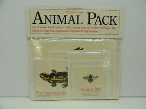 Pegatinas emergentes The Nature Company paquete de animales 7 por paquete lote de 6 paquetes 1989 - Imagen 1 de 4