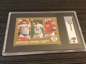 2013 Topps Mini Gold NL ERA Leaders Kershaw/Dickey/Cueto #81 56/62  SGC 9 - Picture 1 of 3