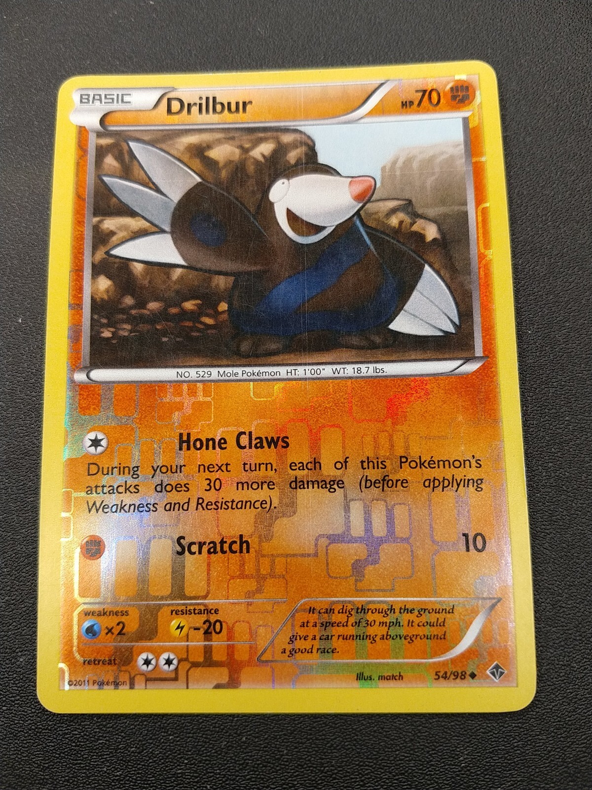 Pokémon TCG Drilbur BW - Emerging Powers 54/98 Reverse Holo Common