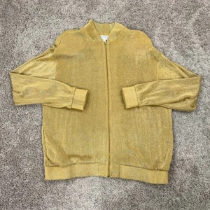 Vintage La Costa Jacket Womens 1X Gold Shimmer Sparkle Metallic NYE Cruise Y2K - Picture 1 of 12