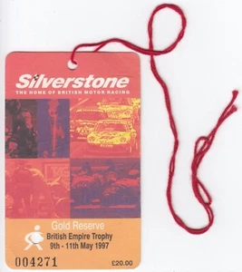 Silverstone Empire Trophy FIA GT 1997 pase dorado original boleto de entrada McLAREN F1 - Imagen 1 de 2