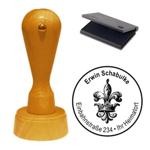 Stempel Adressstempel KÖNIGSLILIE Lilie Adressenstempel Motivstempel Holzstempel - Bild 1 von 3