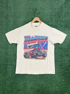 Vintage 1989 World Of Outlaws T Shirt Mens Large White Sprint Car Racing 80s USA