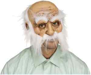 Wisker Walter Old Man Grandpa Adult Mens Costume Overhead 1/2 Mask With Hair