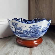 Vintage Bombay White Blue Chinese Porcelain Fruit Bowl Home Decor Tabletop