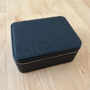 Pandora Jewelry Box Pink Black Design with logo with Mirror Authentic from Japan - Picture 1 of 8