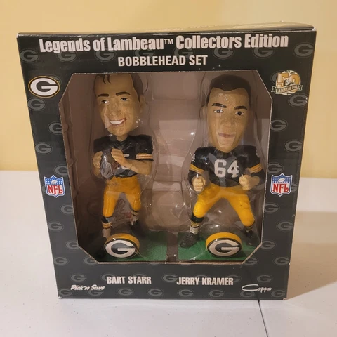 Green Bay Packers Legends of Lambeau Bobblehead Set - Bart Starr / Jerry Kramer Cover