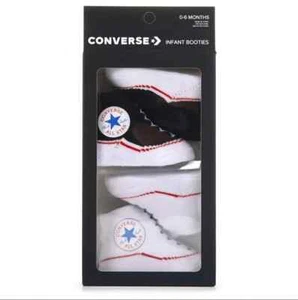 Pack de 2 botines bebé bebé Converse (blanco y negro, 0-6 meses) - Imagen 1 de 3