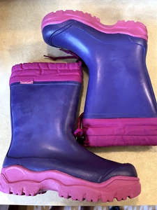 girl 3 boots snow or rain STRIDE RITE purple adjustable top waterproof box new - Picture 1 of 6