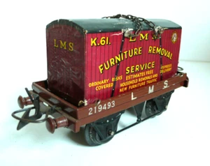HORNBY "O" WAGON BRITISH RAILWAYS FURNITURE REMOVAL BON ÉTAT 13 cm 1930 - Imagen 1 de 6
