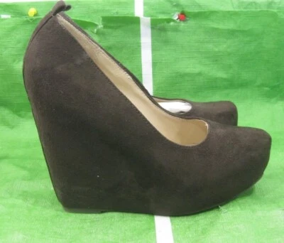 Soda Nuevo Marrón 5" Cuña Tacón Alto 1.5" Plataforma Puntera Redonda Zapatos MUJERES Talla 7.5 Foto 1 de 4