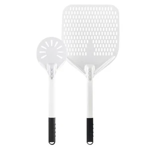 14 Inch + 6 Inch Perforated Pizza Peel Set Pizza Turning Peel with Metal Hand... - Picture 1 of 7