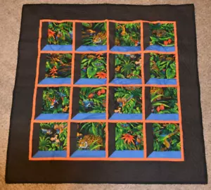 "3D" Quilt Handmade Wall hanging by my Mom "Window to my Jungle" Apprx. 37"x37" - Picture 1 of 7