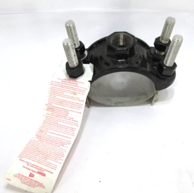 Ford Meter Box Company ~ Sillín de hierro con doble correa ~ 4" x 1" ~ 4,26-4,80 Foto 1 de 4