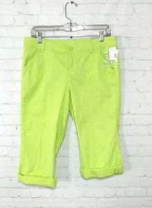 Maurices Capri Pants Women's Size 7/8 Lime Green Lightweight Cotton NWT - Picture 1 of 5