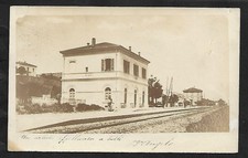 CARTOLINA FOTOGRAFICA SILVI TERAMO STAZIONE TRENO BELLA 2705L46