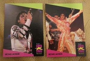 MICHAEL JACKSON 1991 PRO SET SUPER STARS ORIGINAL TRADING CARDS x2 - Picture 1 of 2