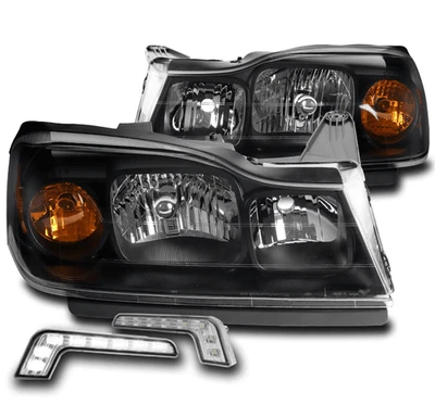 FOR 2006 2007 SATURN VUE FACTORY STYLE BLACK HEADLIGHTS HEADLAMP +BUMPER LED DRL - Image 1 of 4