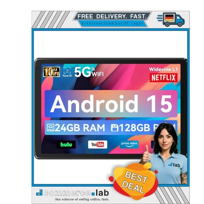 Whitedeer Tablet, Tablet 10 Zoll, Android Tablet mit 24GB RAM 128GB ROM, Octa... - Bild 1 von 4