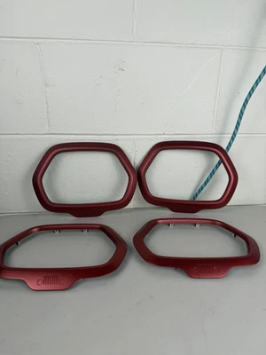 15 16 17 18 JEEP RENEGADE PANEL PUERTA ALTAVOZ ADORNOS BISELES MARCOS ROJO ANODIZADO Foto 1 de 4