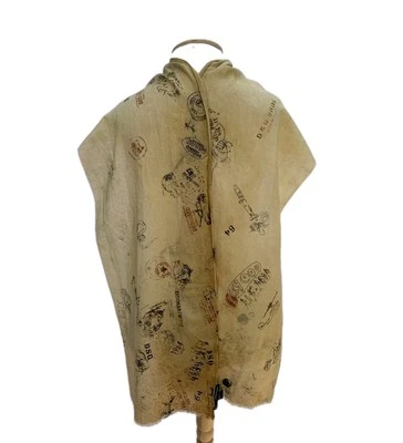 H4# DSQUARED2 Distressed 丛林印花围巾 棕褐色 图形 棉 意大利制造 — 第 1/4 张图片