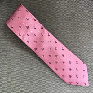 B By Brooks Brothers Men's Classic Neck Tie Pink Anchor 3.25" 100% Silk MSRP $79 - Picture 1 of 3