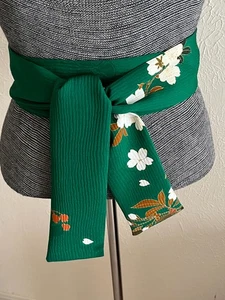 Hand Made Japanese New Silk Fabric OBI Silk Sash Belt  74"L x 3"W - Picture 1 of 7