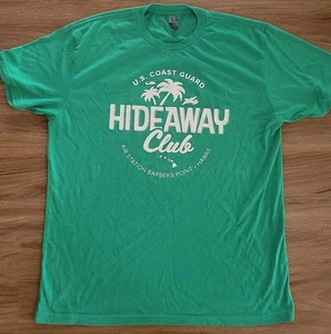 Maglietta U.S. Coast Guard Hideaway Club Barbers Point Hawaii verde L m bar uscg - Foto 1 di 2