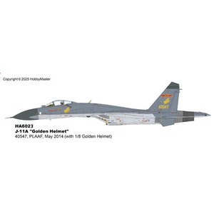 1/72 HA6023 J-11 Kampfjet J-11A Goldhelm 2014 mit 1/8 Goldhelm Modell - Bild 1 von 4