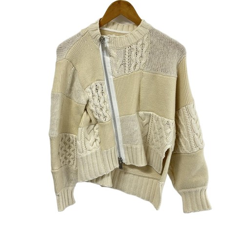 Giacca leggera da donna Auth Sacai 24 07581 panna