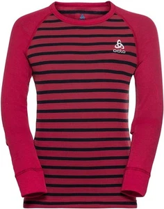 Odlo Unisex Kids BL Top Crew Neck Active Warm Eco Kids Stripes T-Shirt Size 80 - Picture 1 of 2
